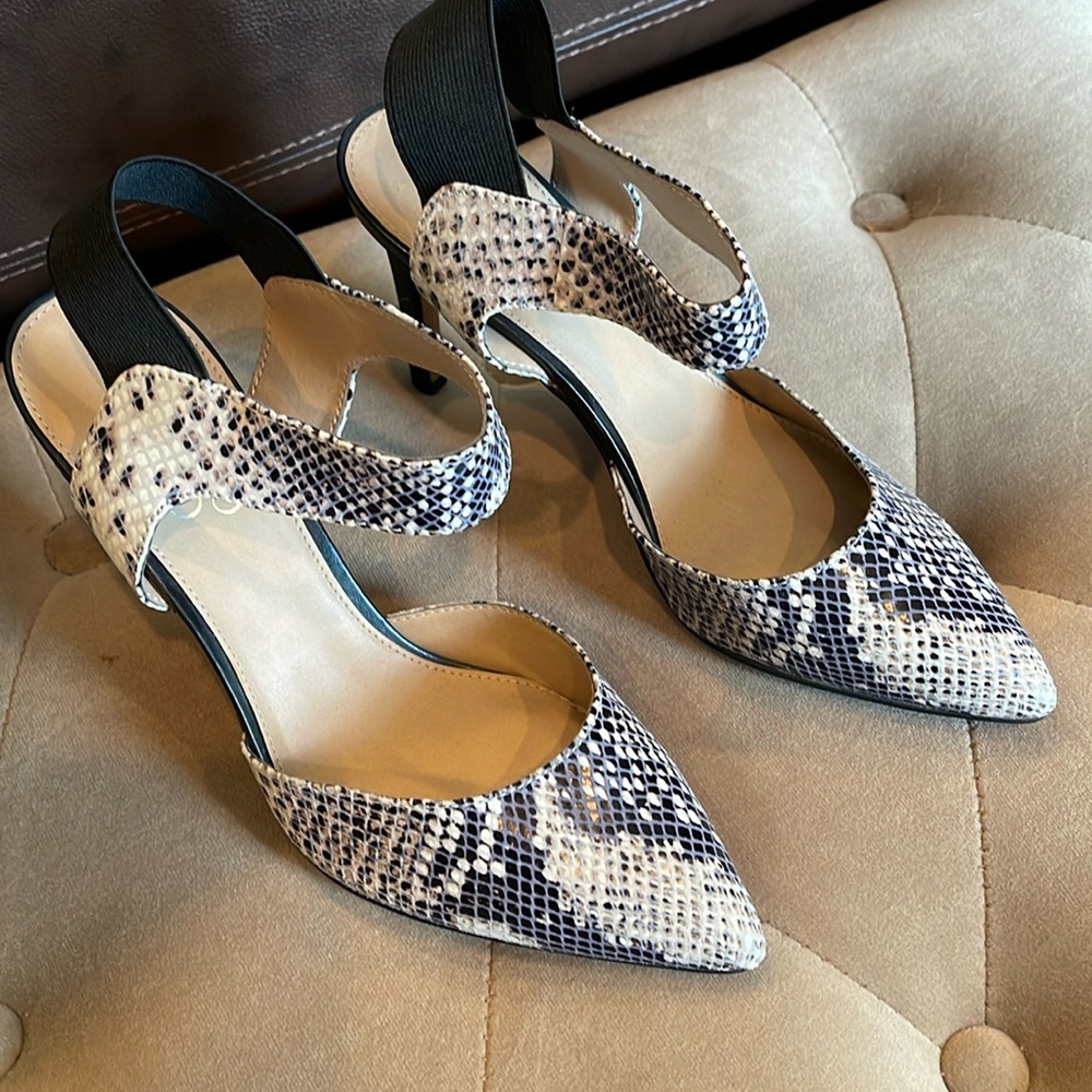 Python leather Franco Sarto pumps
